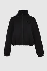 Orolay-Full Zip Cropped Sweatshirt-Image 5 of Full Zip Cropped Sweatshirt from Orolay - #color_Black