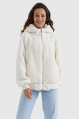 Orolay-Full-Zip Oversized Sherpa Fleece Jacket-#color_Tofu