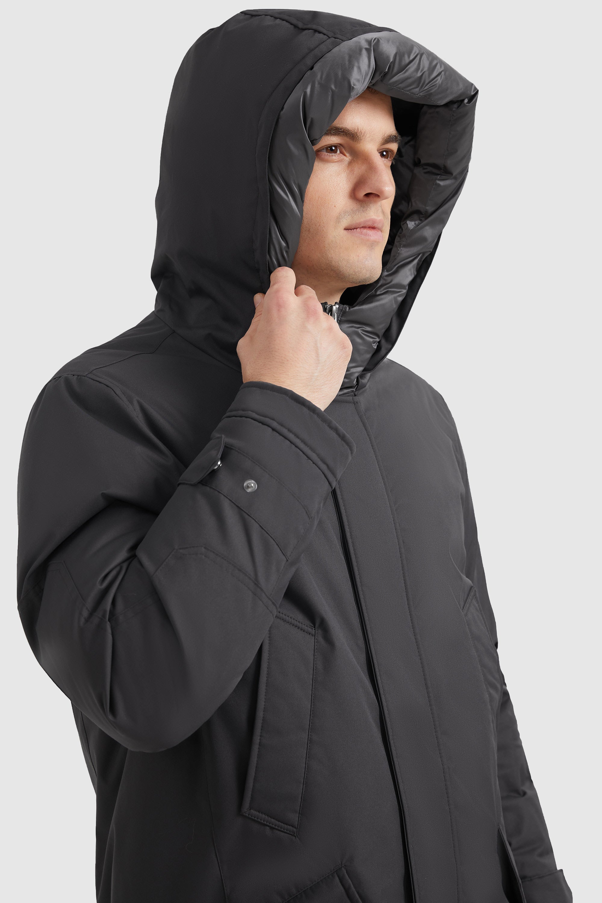 Orolay-Full-coverage Hooded Puffer Jacket-#color_Odyssey Gray