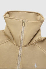 Orolay-Half-Zip Cropped Sweatshirt-Half - Zip Cropped Sweatshirt - Orolay, #color_Khaki