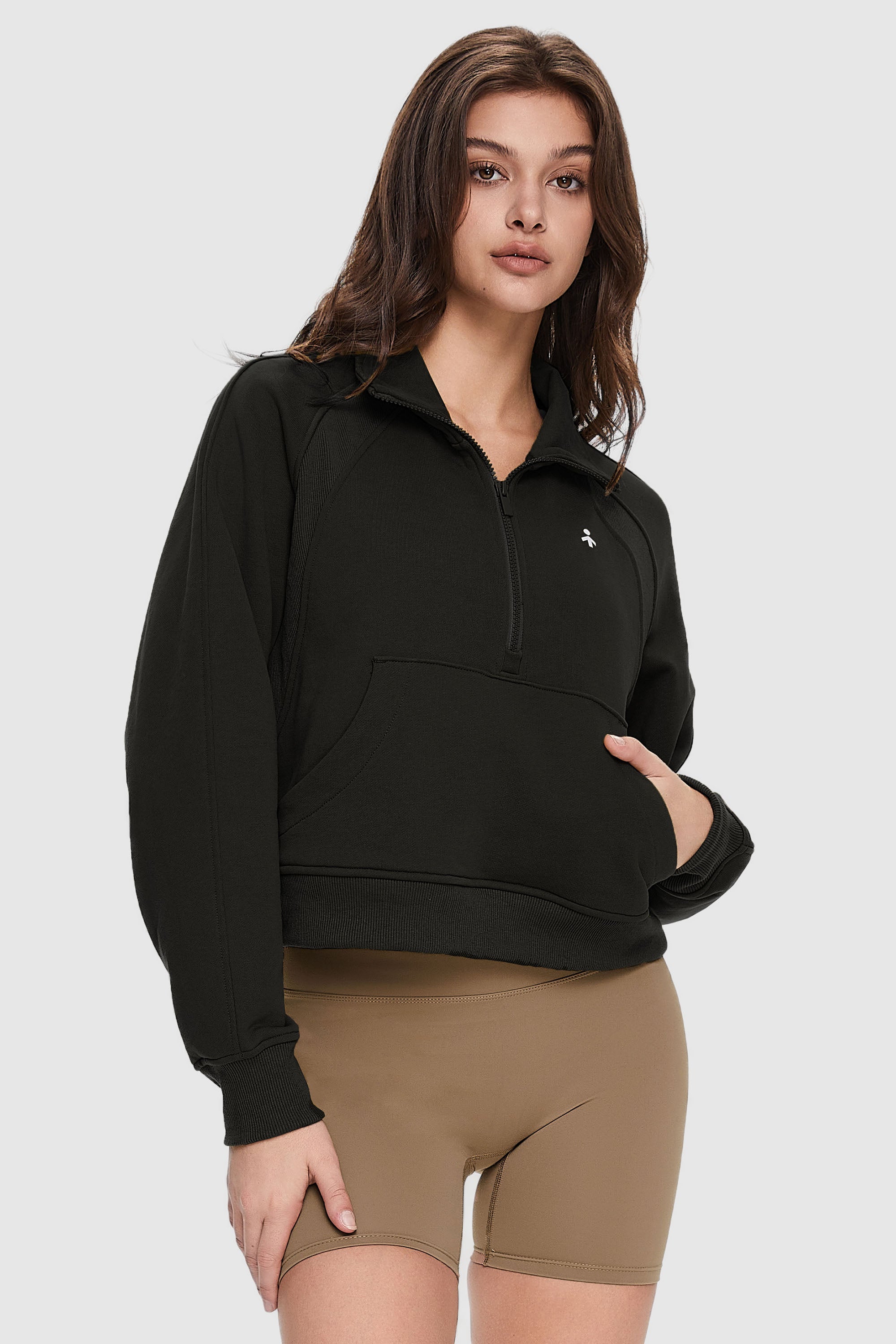 Orolay-Half-Zip Sweatshirt-Image 2 of Half-Zip Sweatshirt from Orolay - #color_Black