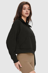 Orolay-Half-Zip Sweatshirt-Image 3 of Half-Zip Sweatshirt from Orolay - #color_Black