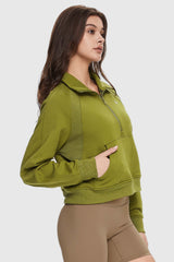 Orolay-Half-Zip Sweatshirt-Image 3 of Half-Zip Sweatshirt from Orolay - #color_Peat Moss