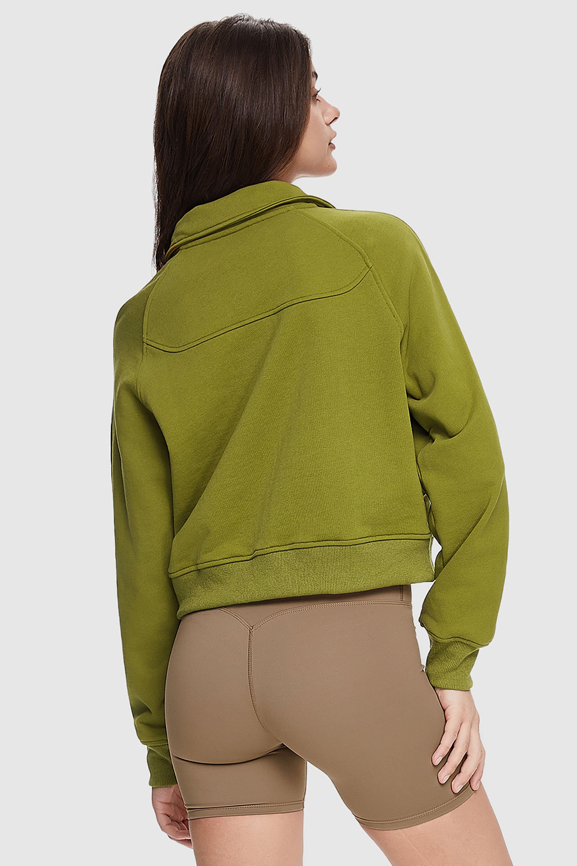 Orolay-Half-Zip Sweatshirt-Image 4 of Half-Zip Sweatshirt from Orolay - #color_Peat Moss