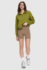 Orolay-Half-Zip Sweatshirt-Image 1 of Half-Zip Sweatshirt from Orolay - #color_Peat Moss