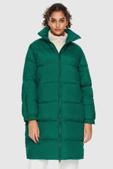 Orolay-High Collar Long-sleeve Puffer Jacket-High Collar Long - sleeve Puffer Jacket - Orolay, #color_Verdant Green