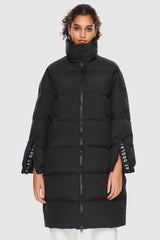 Orolay-High Collar Long-sleeve Puffer Jacket-High Collar Long - sleeve Puffer Jacket - Orolay, #color_Black