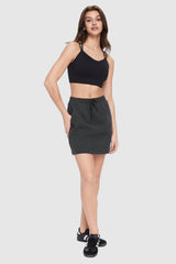 Orolay-High-Waisted Athletic Skirts-Image 3 of High-Waisted Athletic Skirts - #color_Odyssey Gray