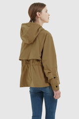 Orolay-Hooded Anorak Windbreaker-#color_Bronze Brown