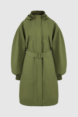 Orolay-Hooded Belted Trench-#color_Peat Moss