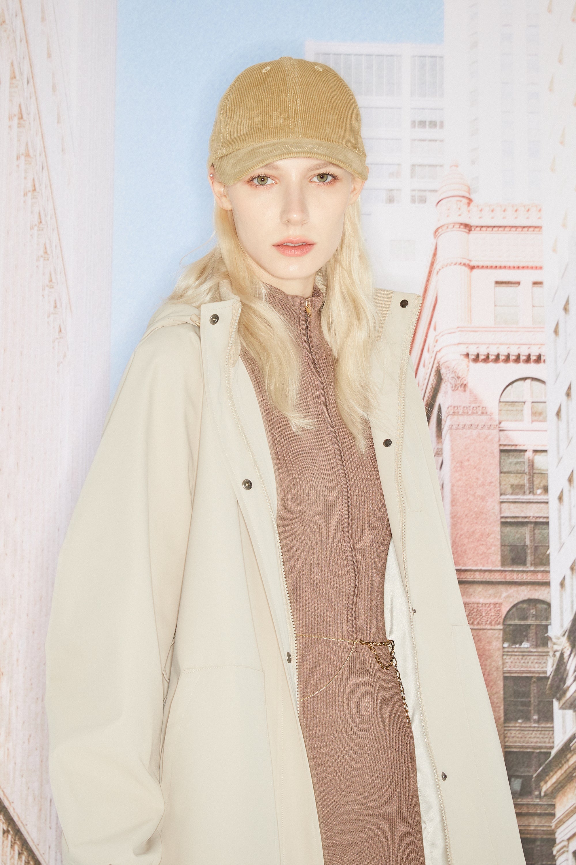 Orolay-Hooded Belted Trench-#color_Beige