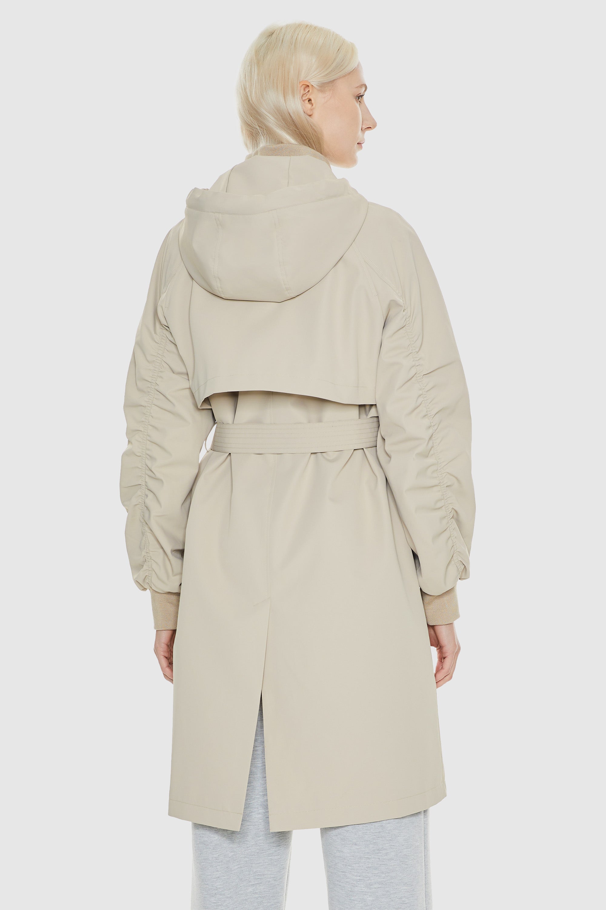 Orolay-Hooded Belted Trench-#color_Beige