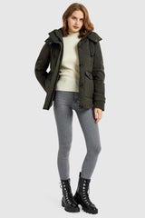 Orolay-Hooded Down Jacket with Pockets-#color_Tap Shoe