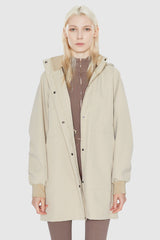 Orolay-Hooded Drawstring Windbreaker-Hooded Drawstring Windbreaker - Orolay, #color_Beige