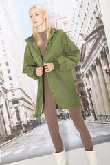 Orolay-Hooded Drawstring Windbreaker-Hooded Drawstring Windbreaker - Orolay, #color_Peat Moss