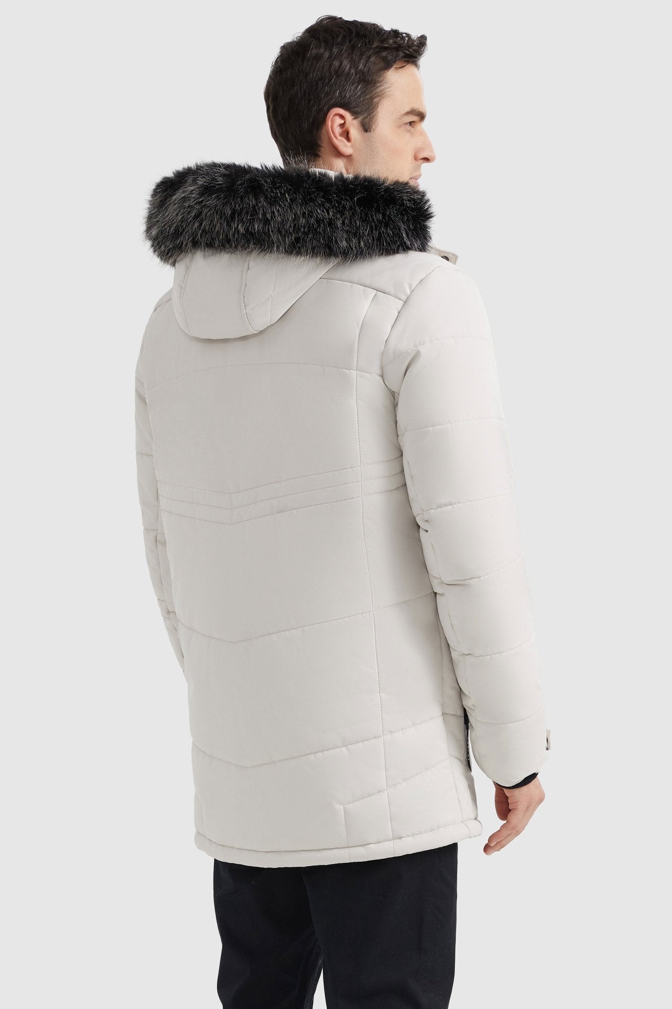 Orolay-Hooded Mountain Parka with Faux Fur-Hooded Mountain Parka with Faux Fur - Orolay, #color_White