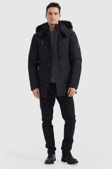 Orolay-Hooded Mountain Parka with Faux Fur-Hooded Mountain Parka with Faux Fur - Orolay, #color_Black