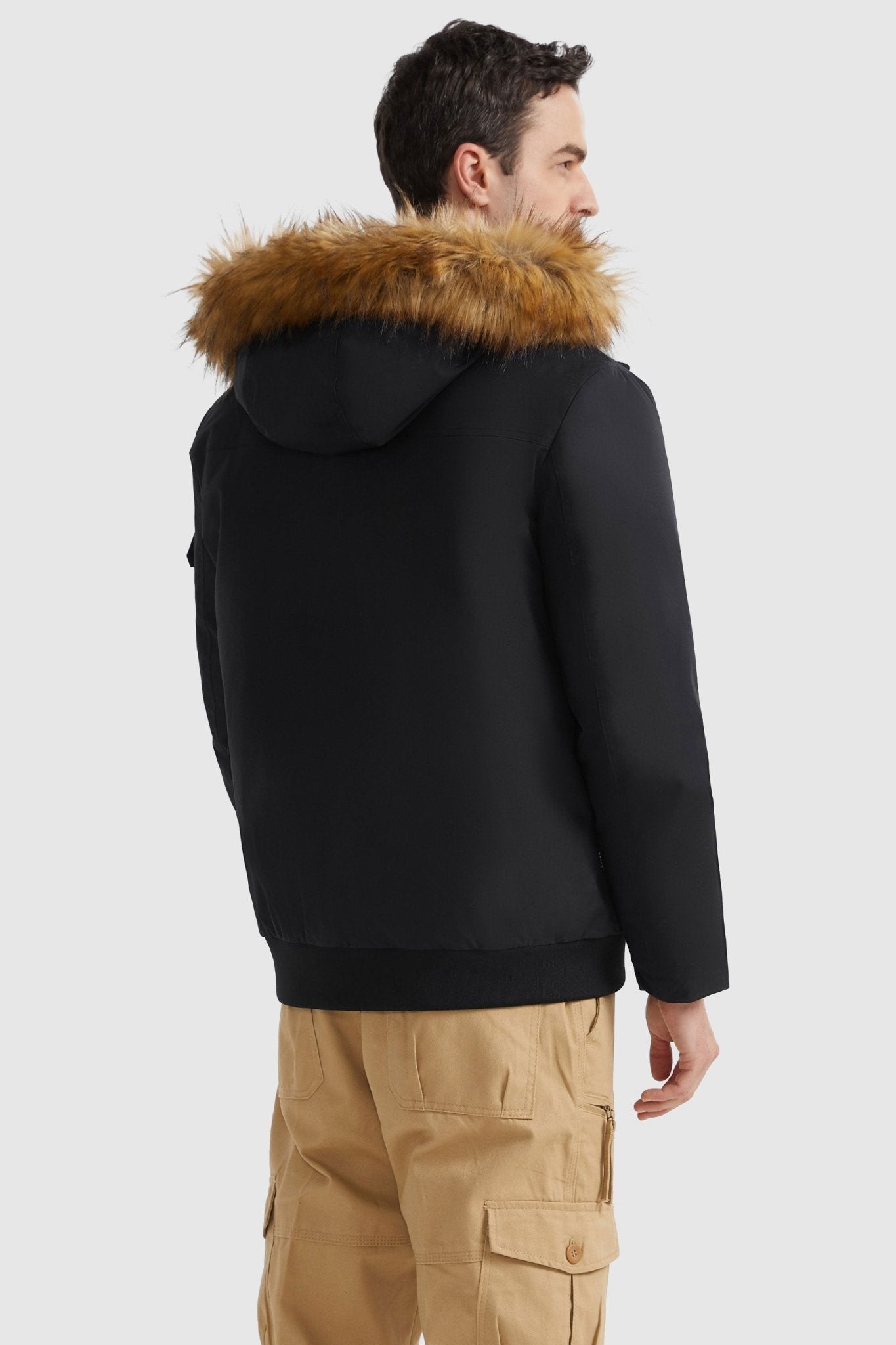 Orolay-Hooded Mountain Parka with Faux Fur-Hooded Mountain Parka with Faux Fur - Orolay, #color_Black