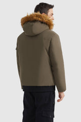 Orolay-Hooded Mountain Parka with Faux Fur-Hooded Mountain Parka with Faux Fur - Orolay, #color_Sepia