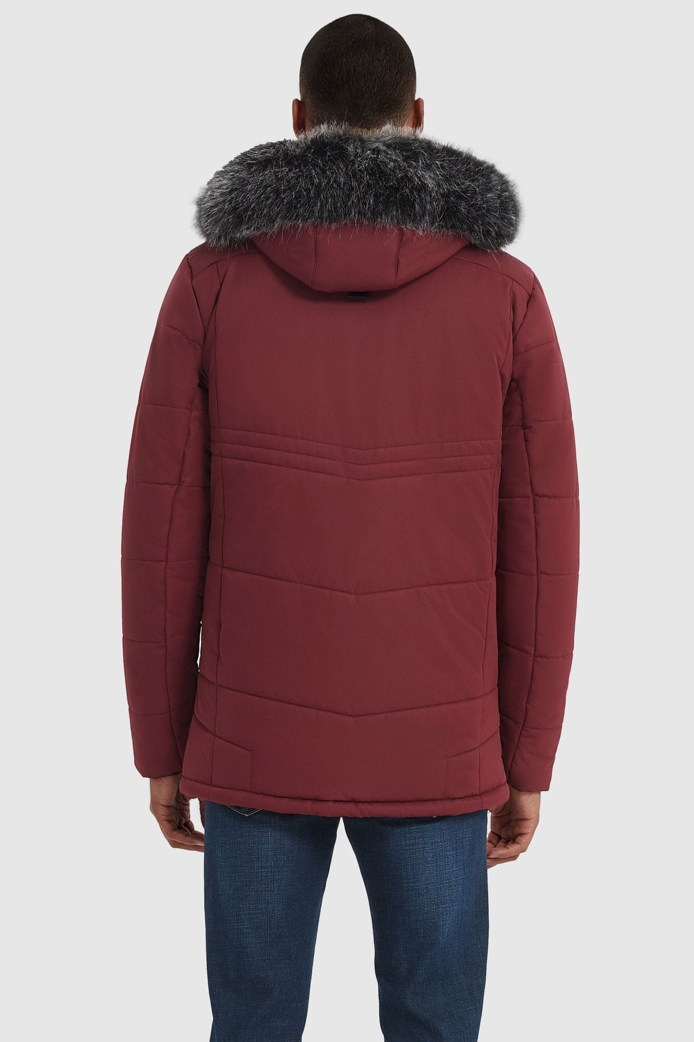 Orolay-Hooded Mountain Parka with Faux Fur-Hooded Mountain Parka with Faux Fur - Orolay, #color_Red Dahlia