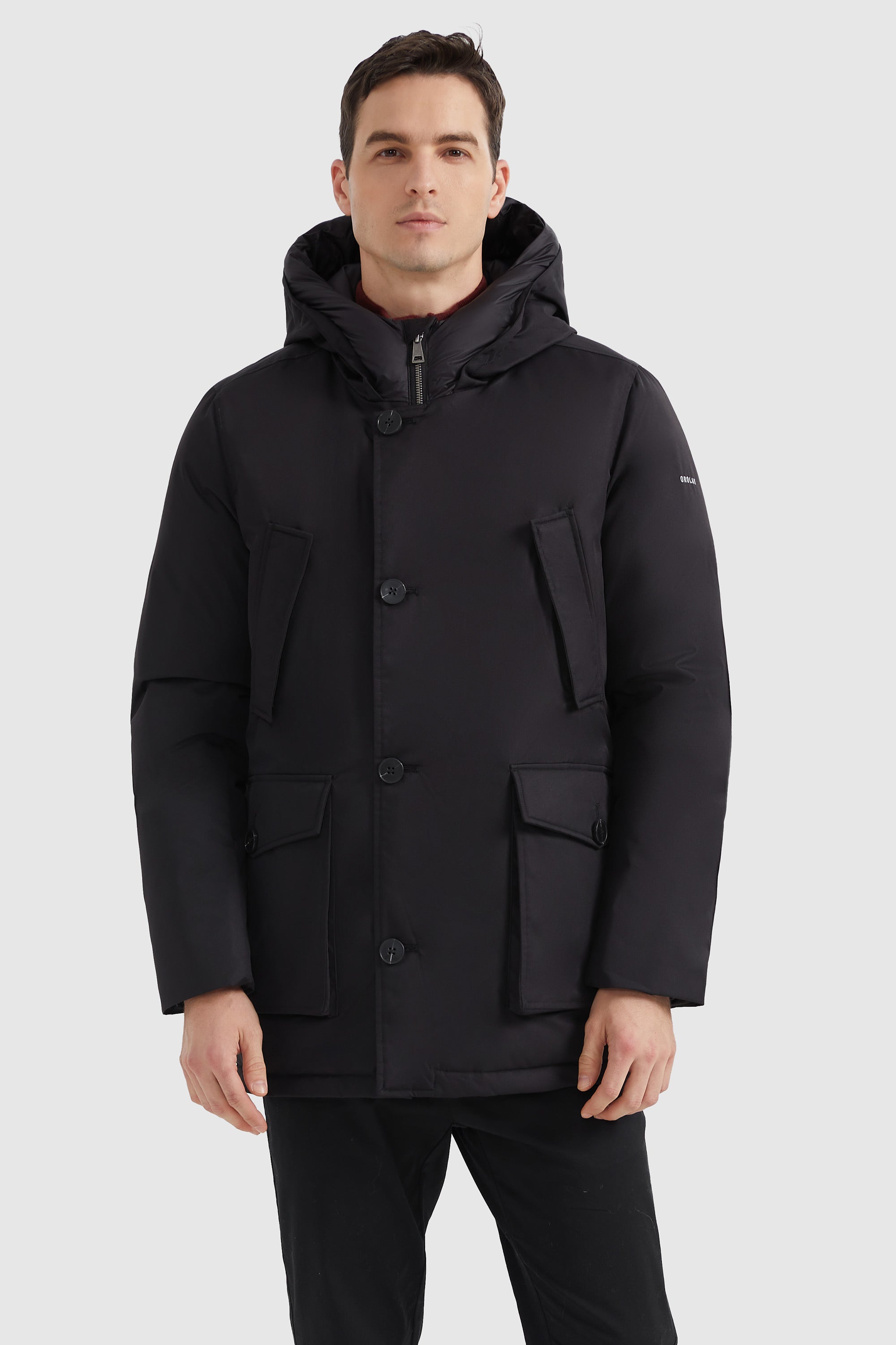 Orolay-Hooded Puffer Thickened Down Coat-#color_Black