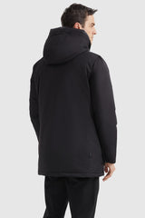 Orolay-Hooded Puffer Thickened Down Coat-#color_Black