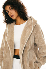 Orolay-Hooded Sherpa Jacket-Hooded Sherpa Jacket - Orolay, #color_Khaki