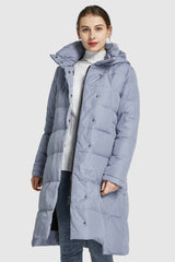 Orolay-Hooded Winter Two-Way Zipper Down Coat-Hooded Winter Two - Way Zipper Down Coat - Orolay, #color_Eventide