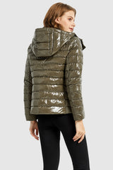 Orolay-Inclined Zipper Sporty Winter Coat-#color_Fir Green