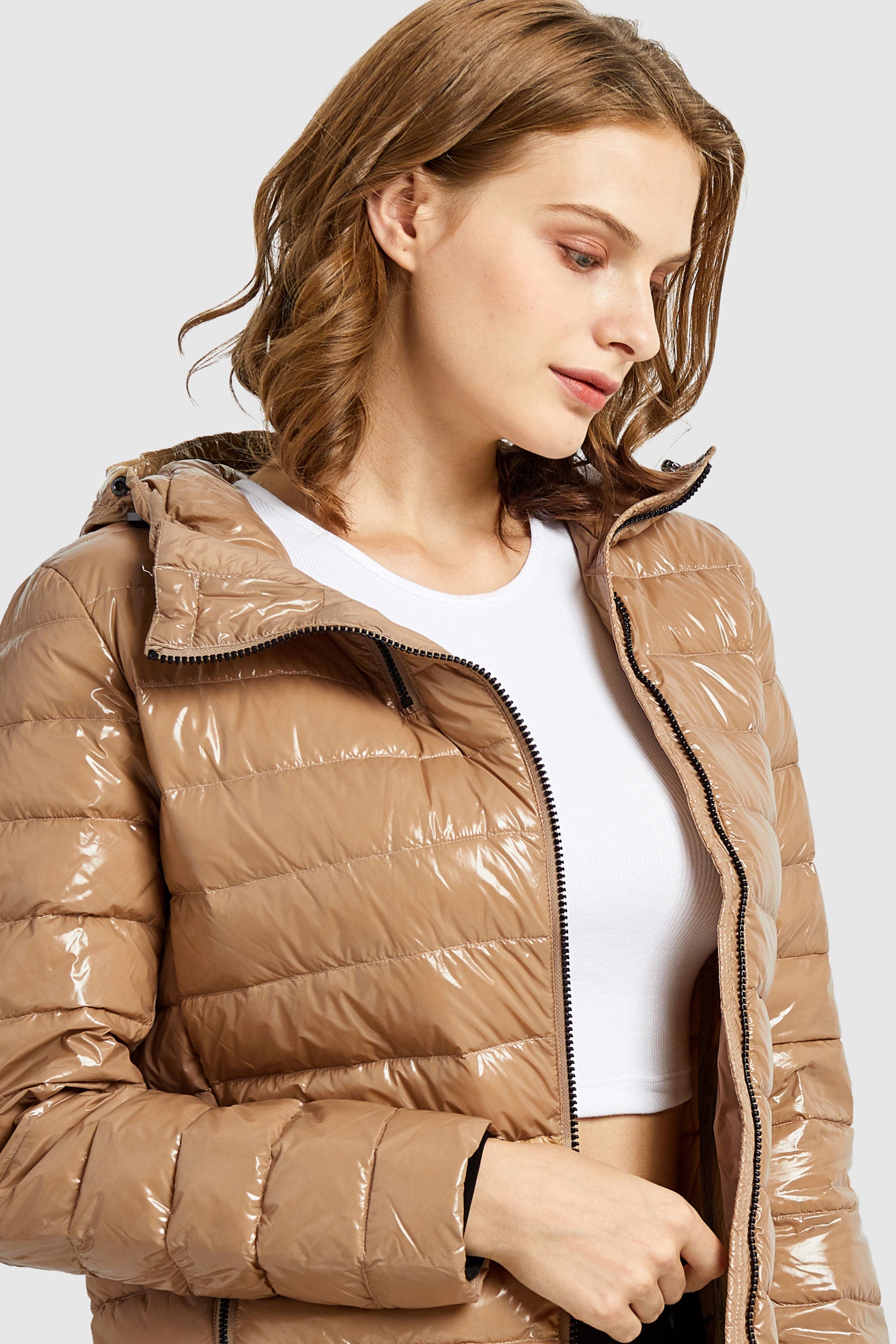 Orolay-Inclined Zipper Sporty Winter Coat-#color_Sand