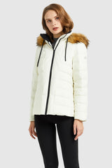 Orolay-Inner Pocket Snap Puffer Jacket-#color_White