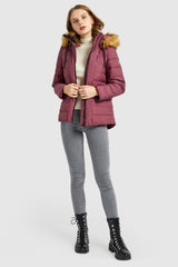 Orolay-Inner Pocket Snap Puffer Jacket-#color_Baroque Rose