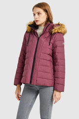 Orolay-Inner Pocket Snap Puffer Jacket-#color_Baroque Rose