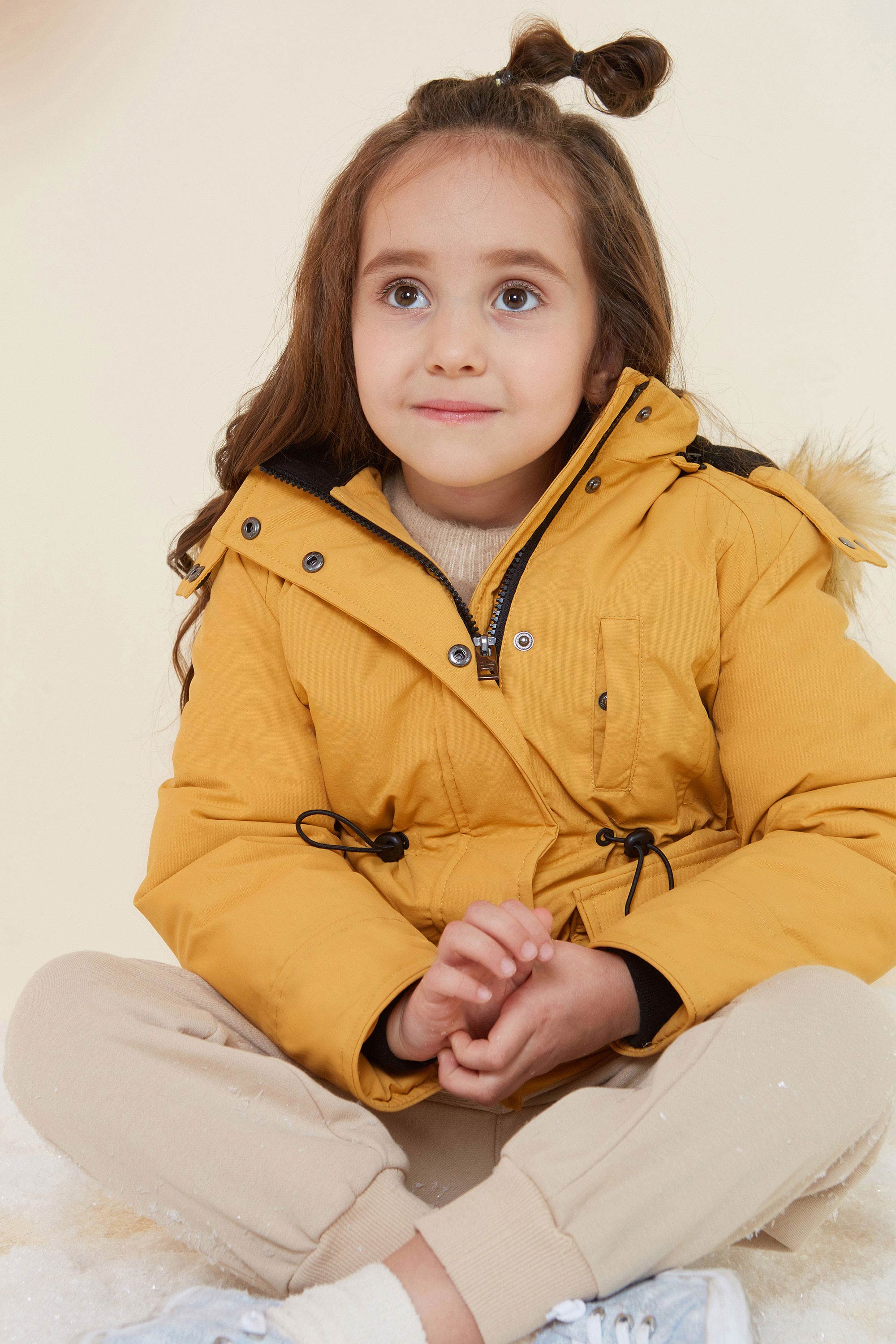 Orolay-Kids Down Quilted Hooded Jacket-#color_Golden Cream