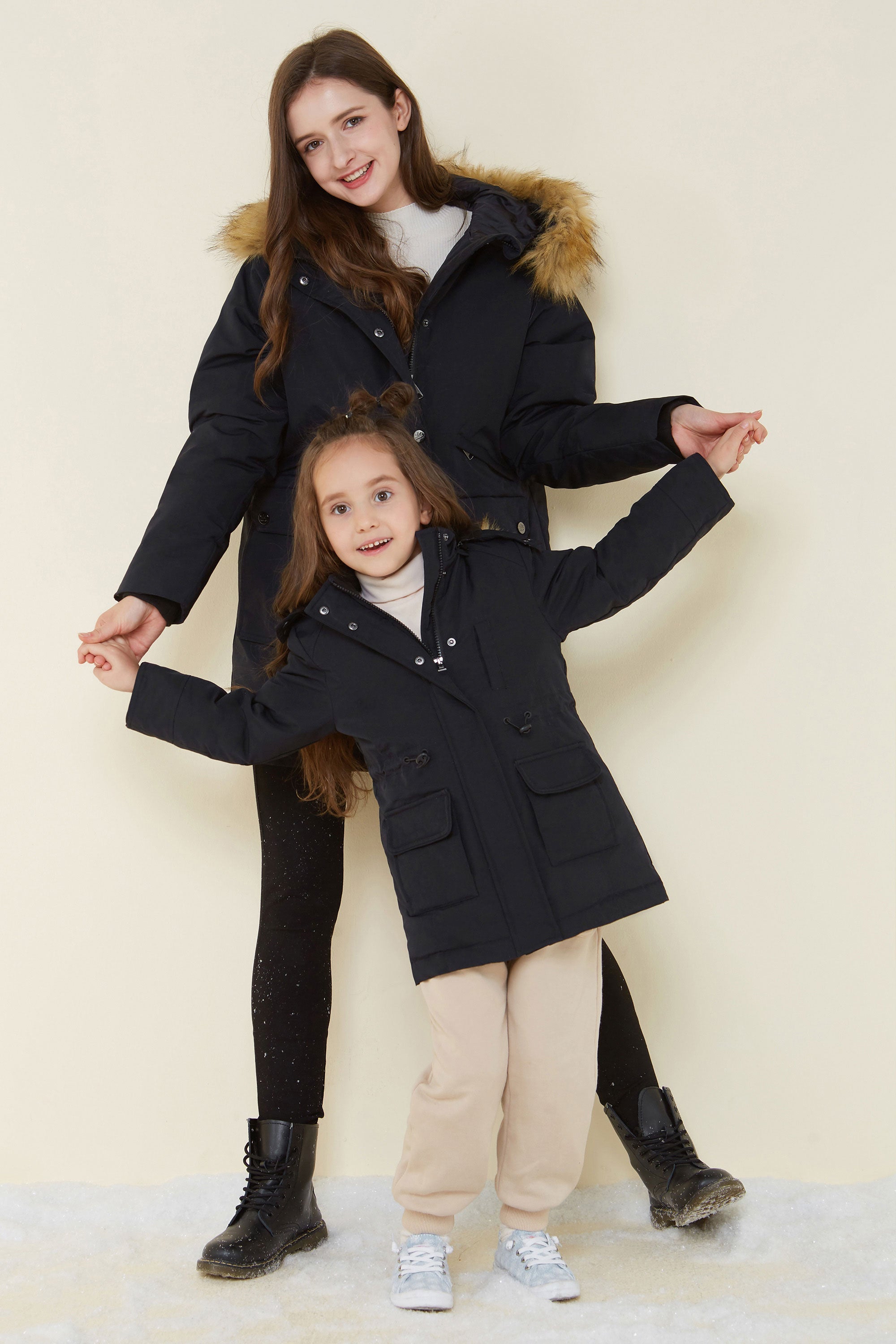 Orolay-Kids Down Quilted Hooded Jacket-#color_Black