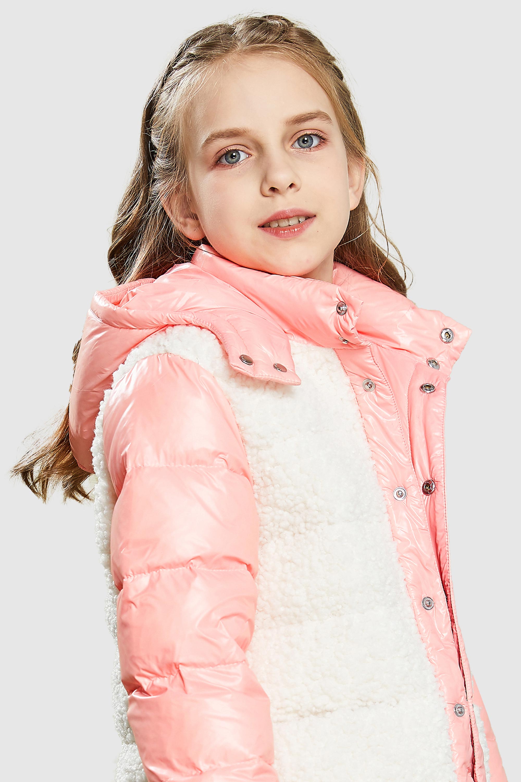 Orolay-Kids Fleece Down Jacket-#color_Seashell Pink