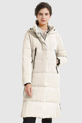 Orolay-Knee Length Thickened Down Jacket-Knee Length Thickened Down Jacket - Orolay, #color_White