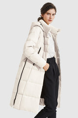 Orolay-Knee Length Thickened Down Jacket-Knee Length Thickened Down Jacket - Orolay, #color_White