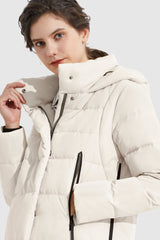 Orolay-Knee Length Thickened Down Jacket-Knee Length Thickened Down Jacket - Orolay, #color_White