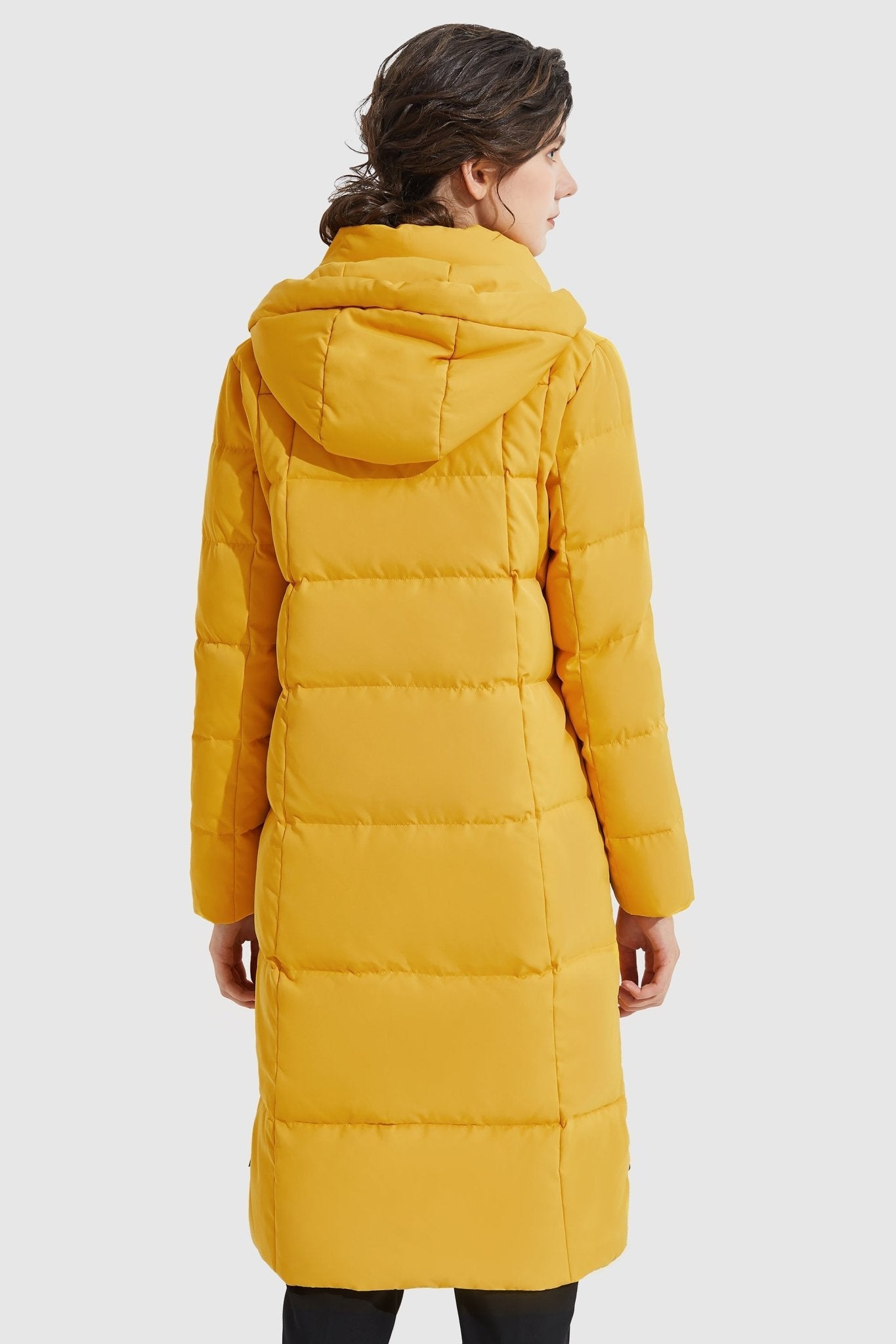 Orolay-Knee Length Thickened Down Jacket-Knee Length Thickened Down Jacket - Orolay, #color_Old Gold