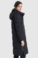 Orolay-Knee Length Thickened Down Jacket-Knee Length Thickened Down Jacket - Orolay, #color_Black