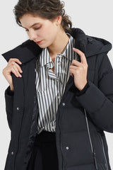 Orolay-Knee Length Thickened Down Jacket-Knee Length Thickened Down Jacket - Orolay, #color_Black