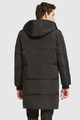 Orolay-Knee Length Winter Thickened Down Jacket-#color_Black