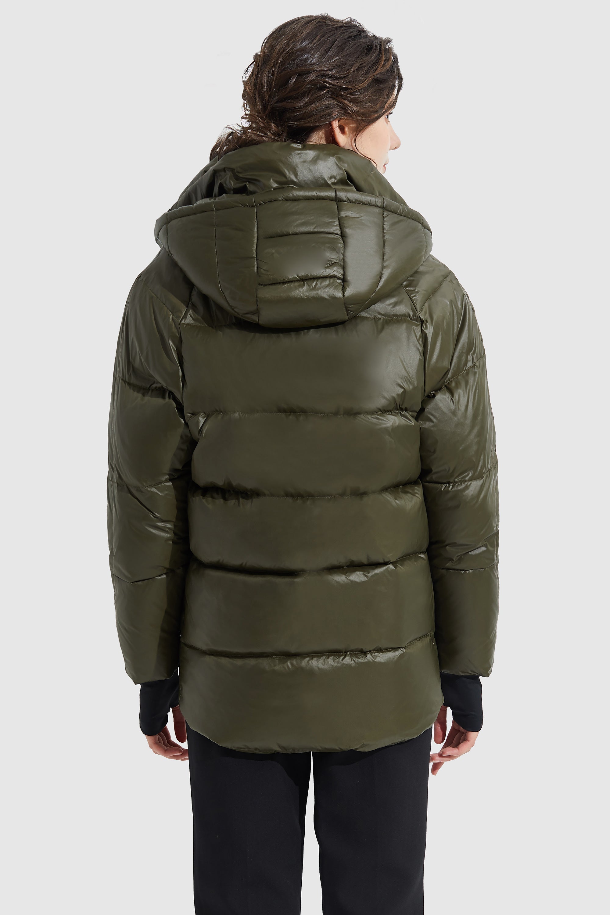 Orolay-Light Cropped Bubble Puffer Jacket-#color_Chive