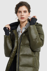 Orolay-Light Cropped Bubble Puffer Jacket-#color_Chive