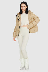 Orolay-Lightweight Cropped Down Coat-#color_Frosted Almond