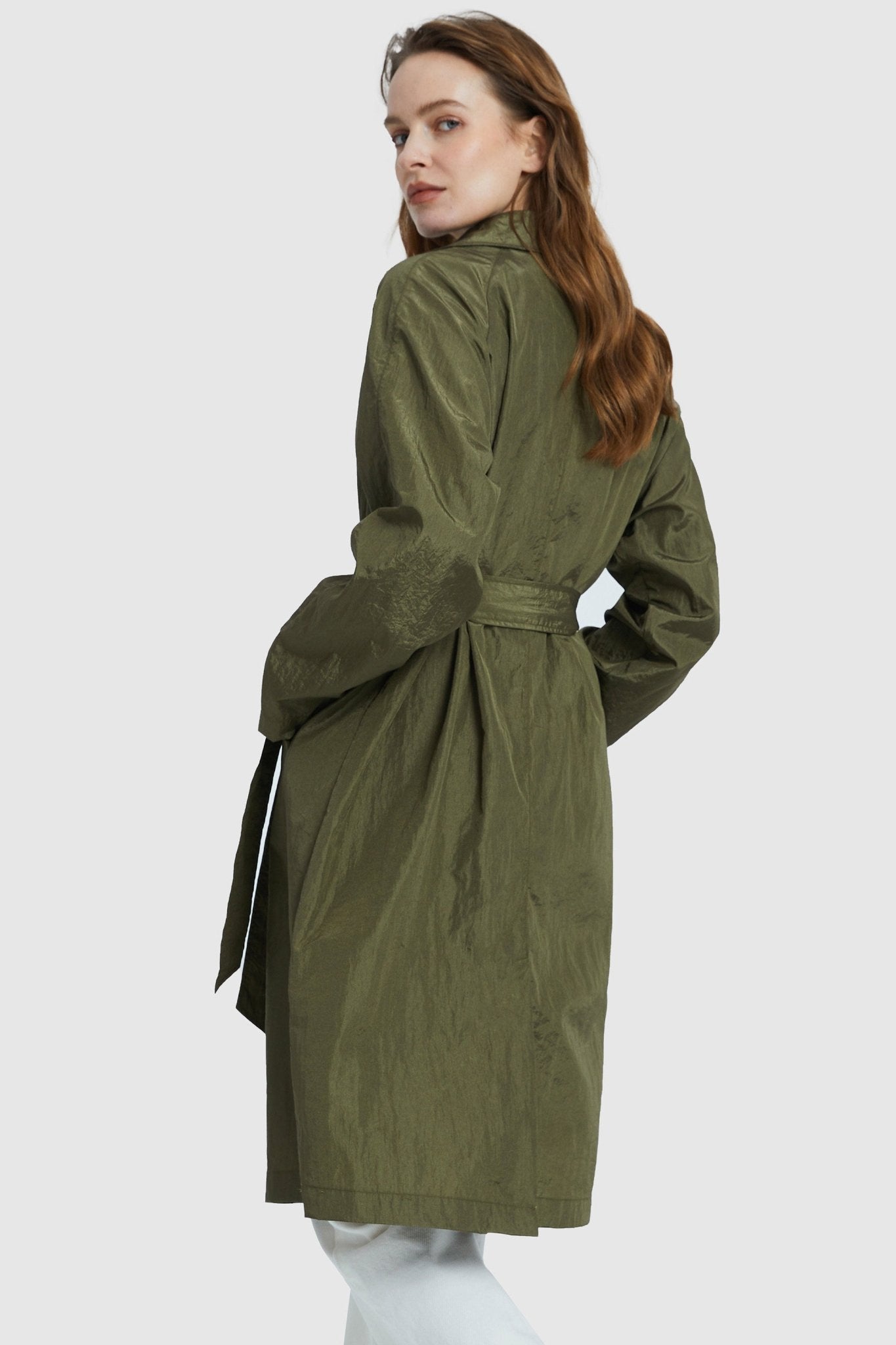 Orolay-Lightweight Lapel Trench-Lightweight Lapel Trench - Orolay, #color_Peat Moss