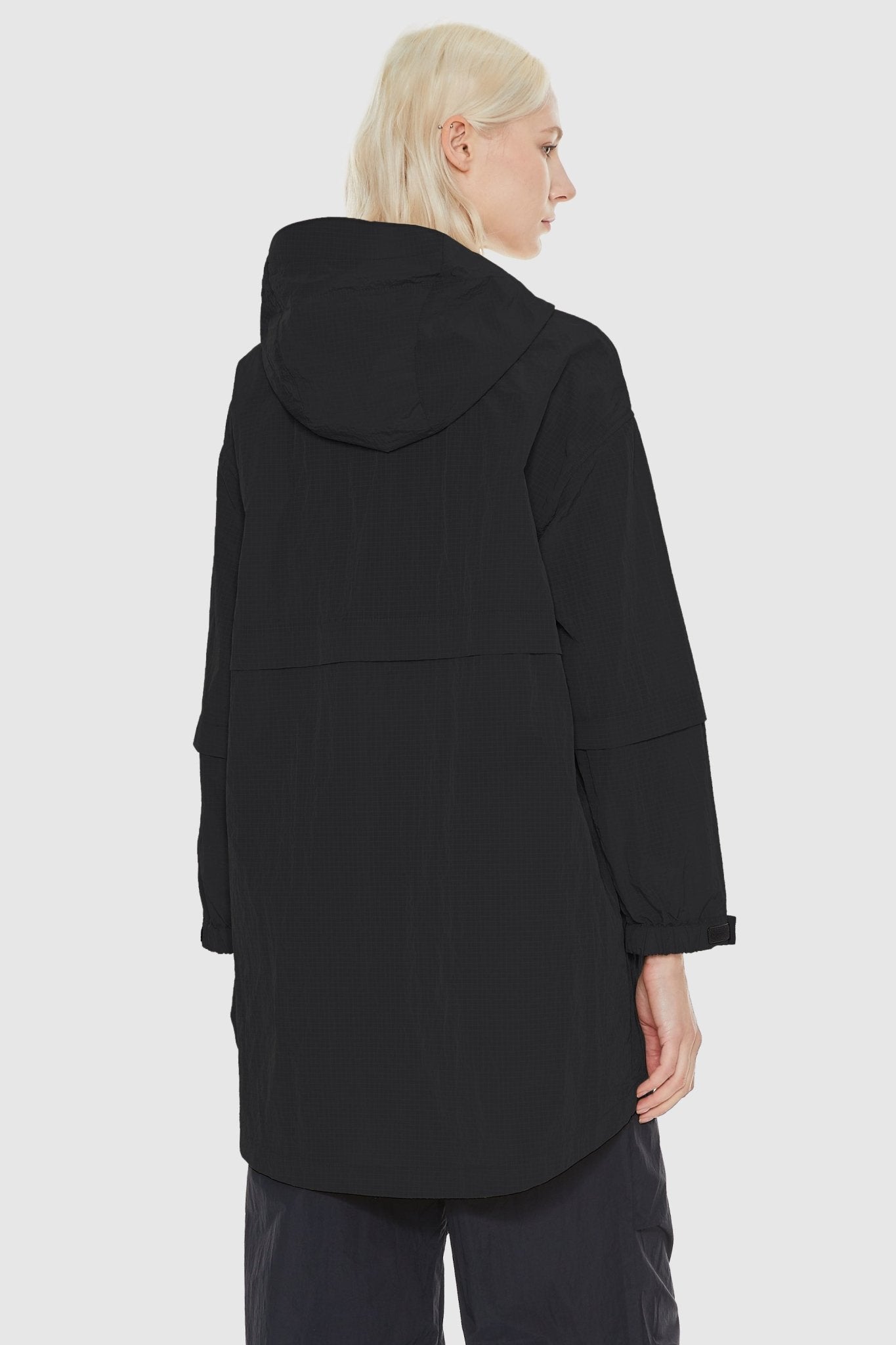 Orolay-Lightweight Mid-length Hooded Windbreaker-Lightweight Mid - length Hooded Windbreaker - Orolay, #color_Black