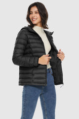 Orolay-Lightweight Packable Down Jacket with Stand Collar-#color_Black