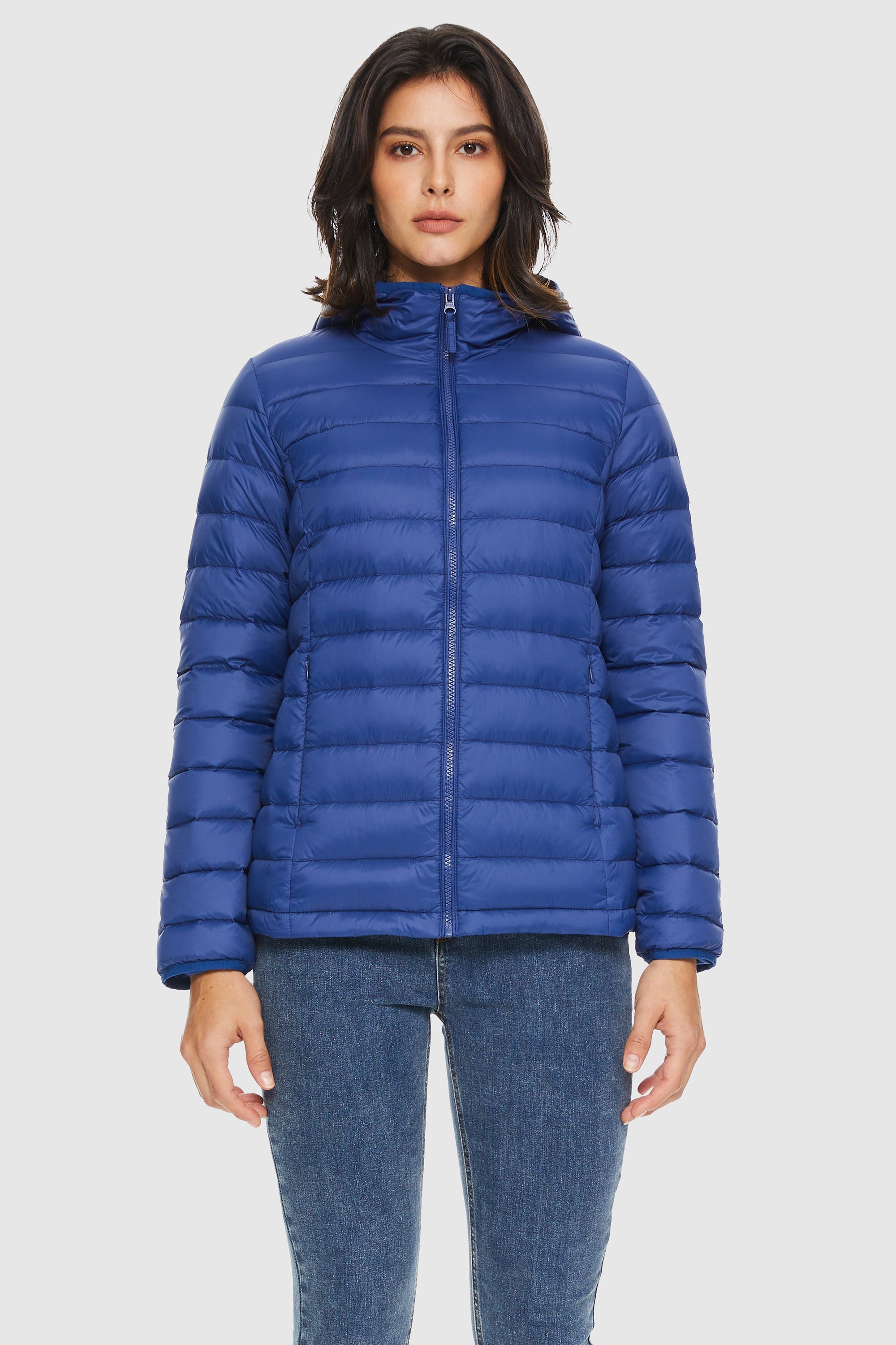 Orolay-Lightweight Packable Down Jacket with Stand Collar-#color_True Blue